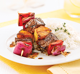 recette top-regime.com - Brochettes boeuf ananas