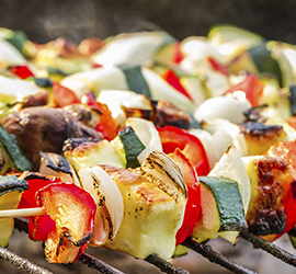 recette top-regime.com - Brochettes multicolores végétariennes
